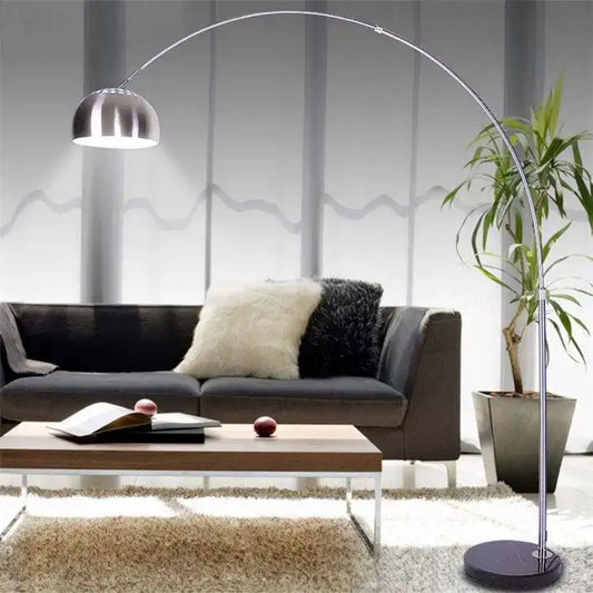 Elieten Modern Marble Base Arc Standing Floor Lamp For Living Room